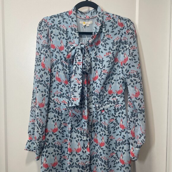 NWT Boden Sylvia Shirt Dress Size 6R with neck tie - Picture 2 of 8